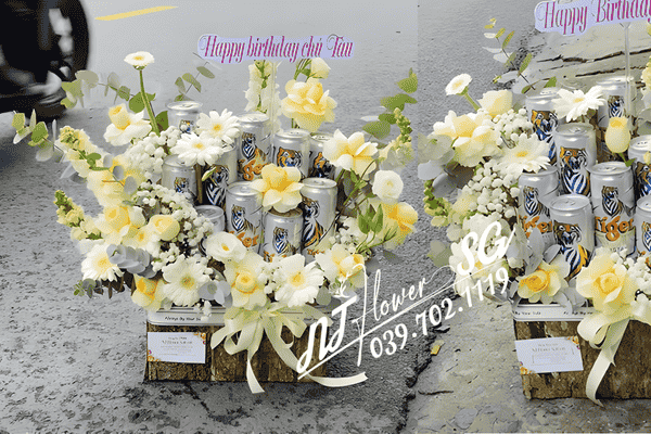 Giỏ Hoa Bia Tiger Chúc Mừng Sinh Nhật